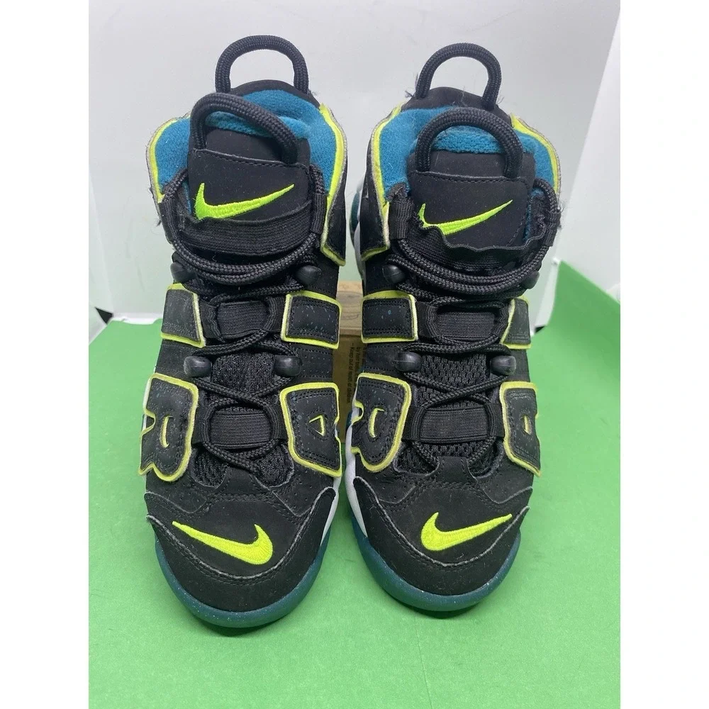 Nike Air More Uptempo Mid Black Geode Teal 2023 Kids Sz 4.5Y DZ2809-001